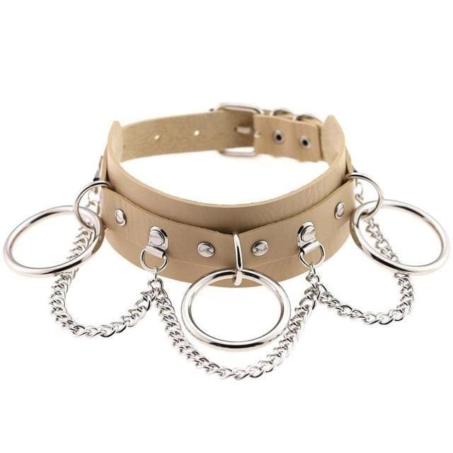 Kawaii vegan leather o-ring choker necklace edgy punk rock alt fashion