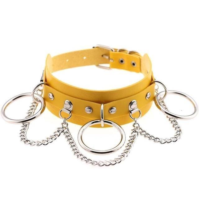 Kawaii vegan leather o-ring choker necklace edgy punk rock alt fashion