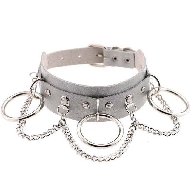 Kawaii vegan leather o-ring choker necklace edgy punk rock alt fashion