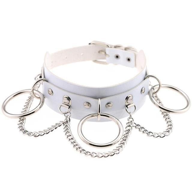 Kawaii vegan leather o-ring choker necklace edgy punk rock alt fashion