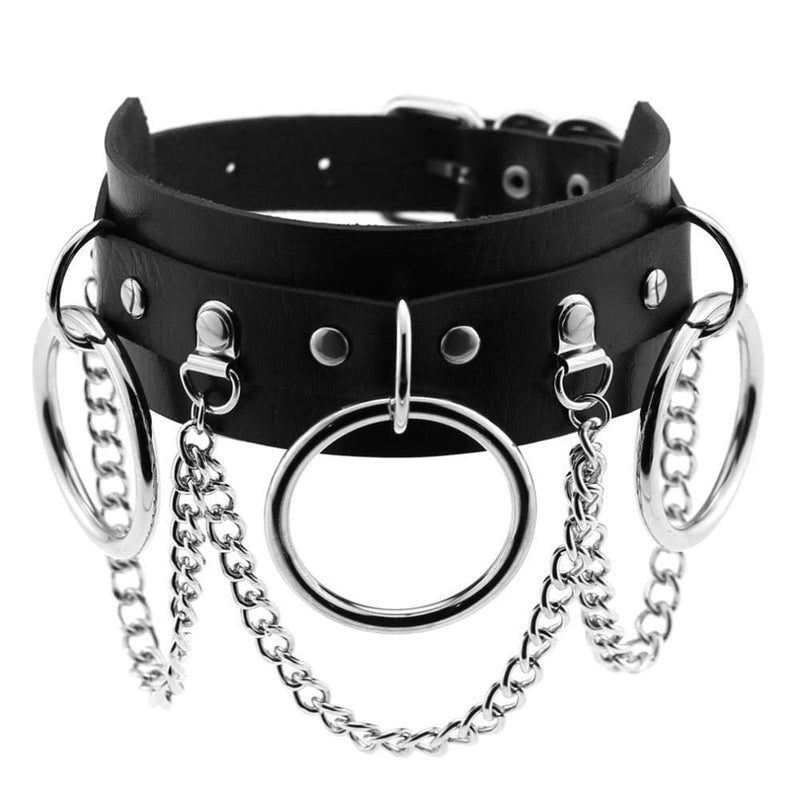 Kawaii vegan leather o-ring choker necklace edgy punk rock alt fashion