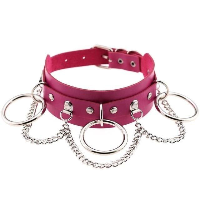 Kawaii vegan leather o-ring choker necklace edgy punk rock alt fashion