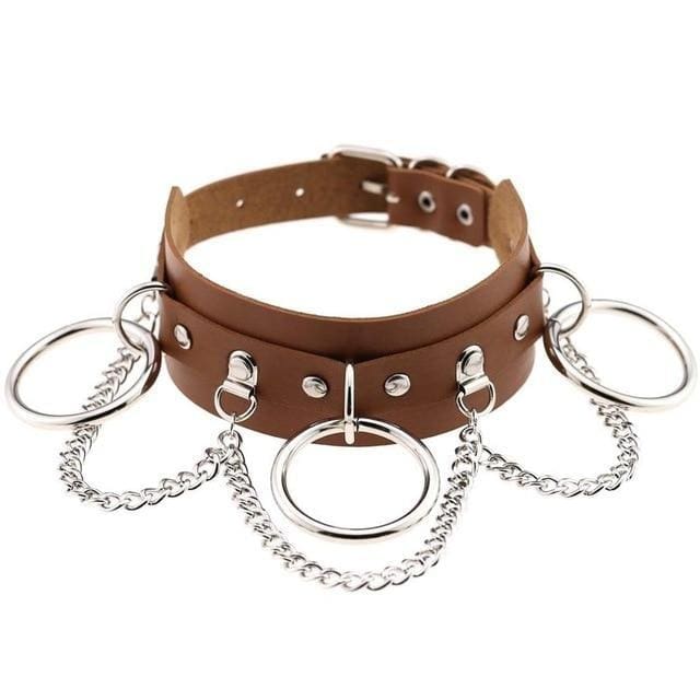 Kawaii vegan leather o-ring choker necklace edgy punk rock alt fashion