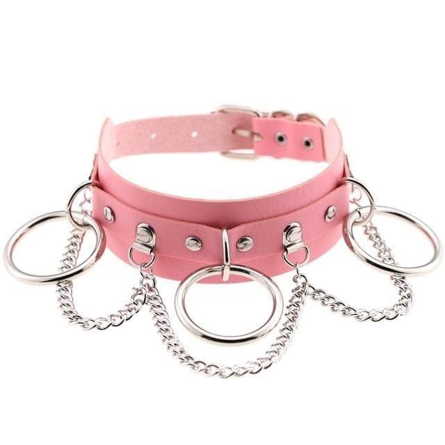 Kawaii vegan leather o-ring choker necklace edgy punk rock alt fashion