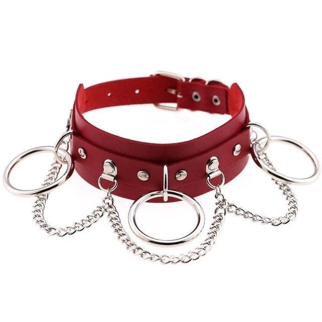 Kawaii vegan leather o-ring choker necklace edgy punk rock alt fashion