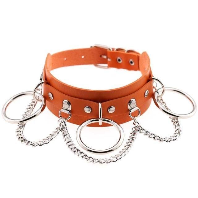 Kawaii vegan leather o-ring choker necklace edgy punk rock alt fashion