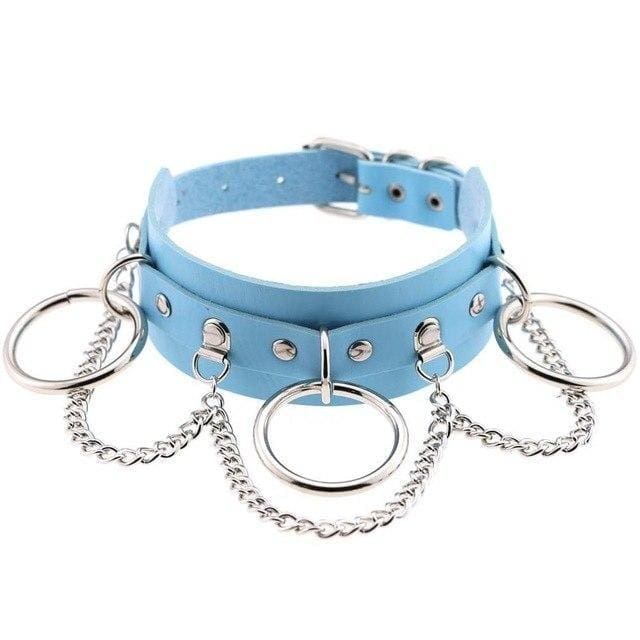 Kawaii vegan leather o-ring choker necklace edgy punk rock alt fashion