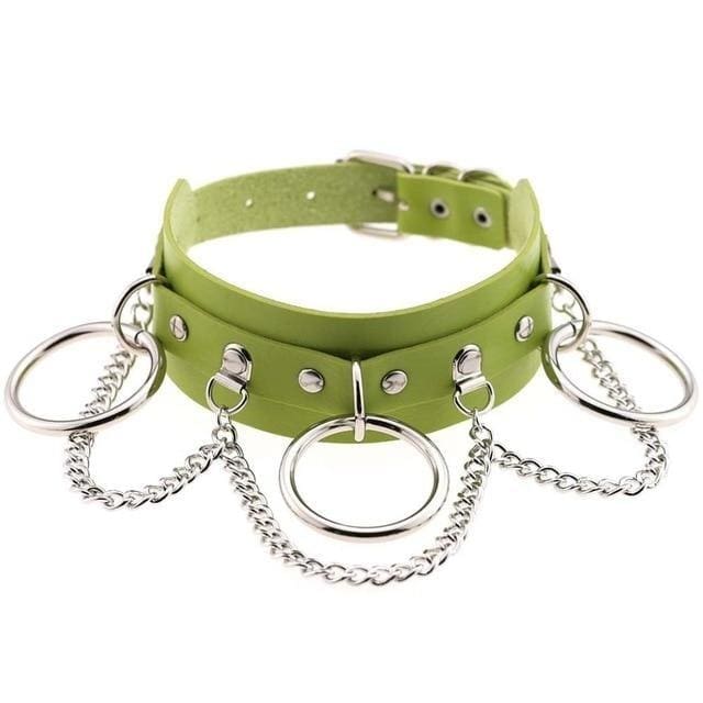 Kawaii vegan leather o-ring choker necklace edgy punk rock alt fashion