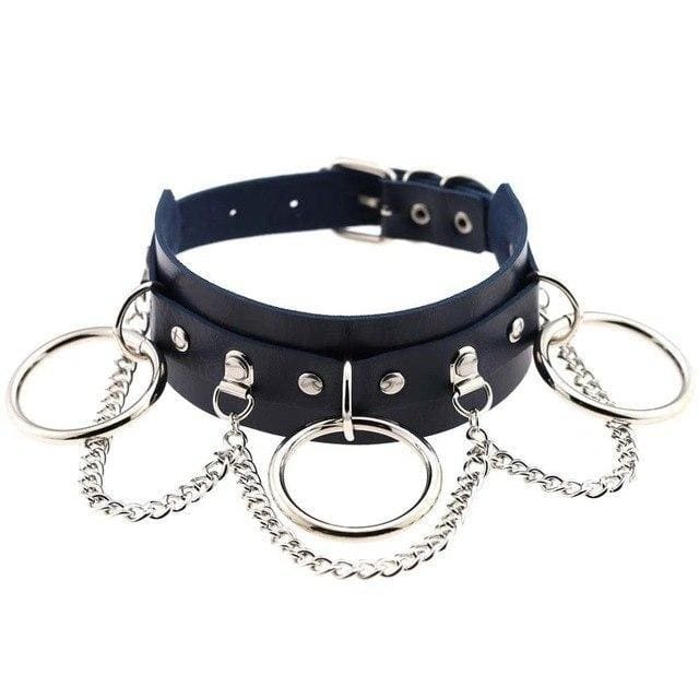 Kawaii vegan leather o-ring choker necklace edgy punk rock alt fashion