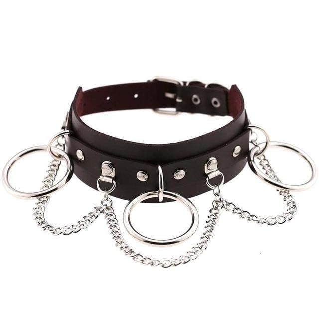 Kawaii vegan leather o-ring choker necklace edgy punk rock alt fashion