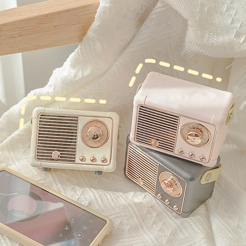 Kawaii vintage mini retro radio bluetooth speaker