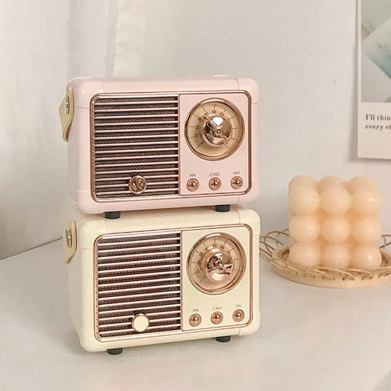 Kawaii vintage mini retro radio bluetooth speaker