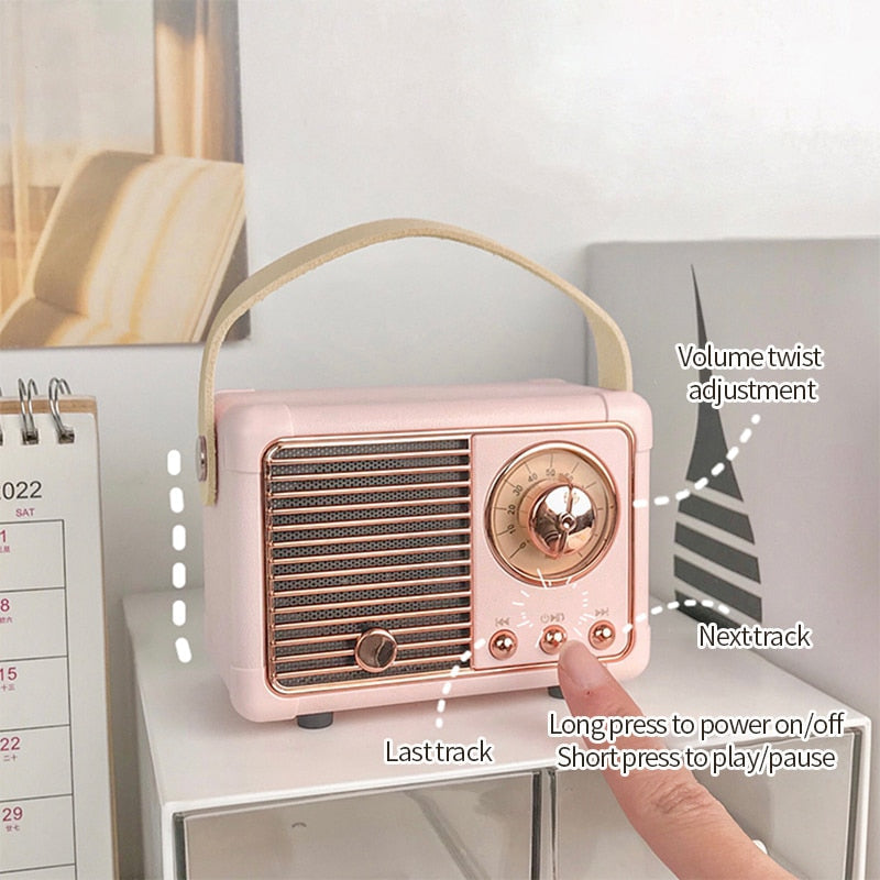 Kawaii vintage mini retro radio bluetooth speaker