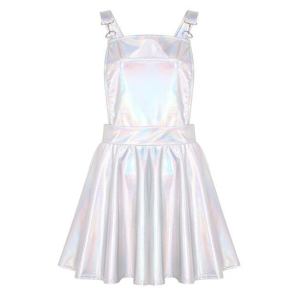 holo skater dress Silver Holographic Skater Dress VinylDolls