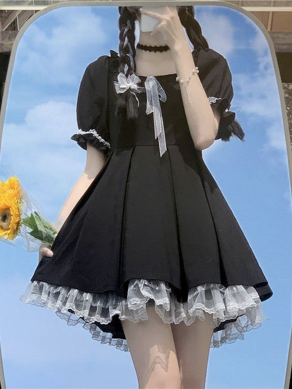 Wednesday dress - dress - goth - gothic - kawaii - lace