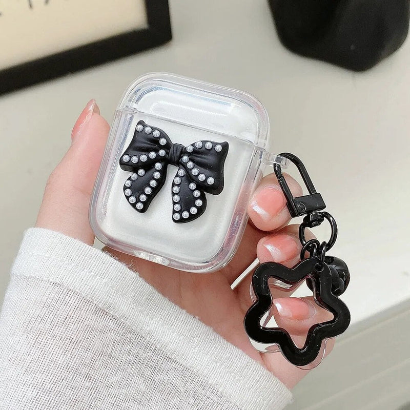 White heart airpods case and chain - airpod - case - airpods - hearts - iphone