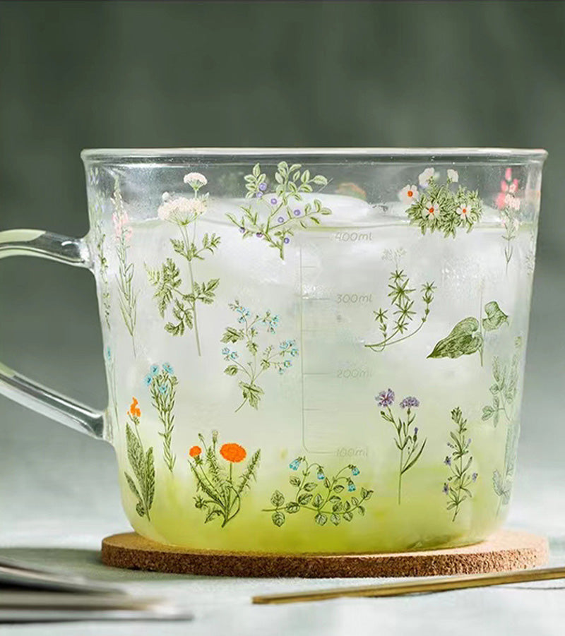 Wildflower glass cup - bobby - cottagecore - floral - flower - flowers