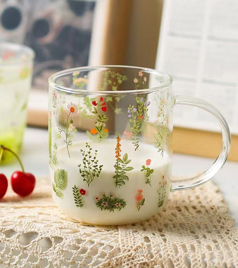 Wildflower glass cup - bobby - cottagecore - floral - flower - flowers