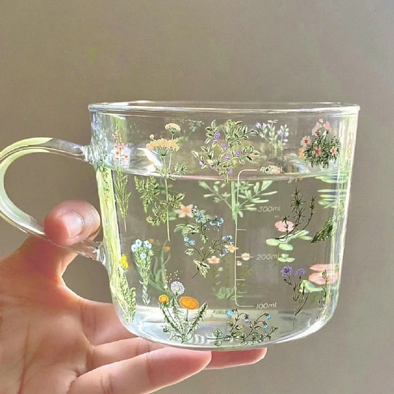 Wildflower glass cup - bobby - cottagecore - floral - flower - flowers