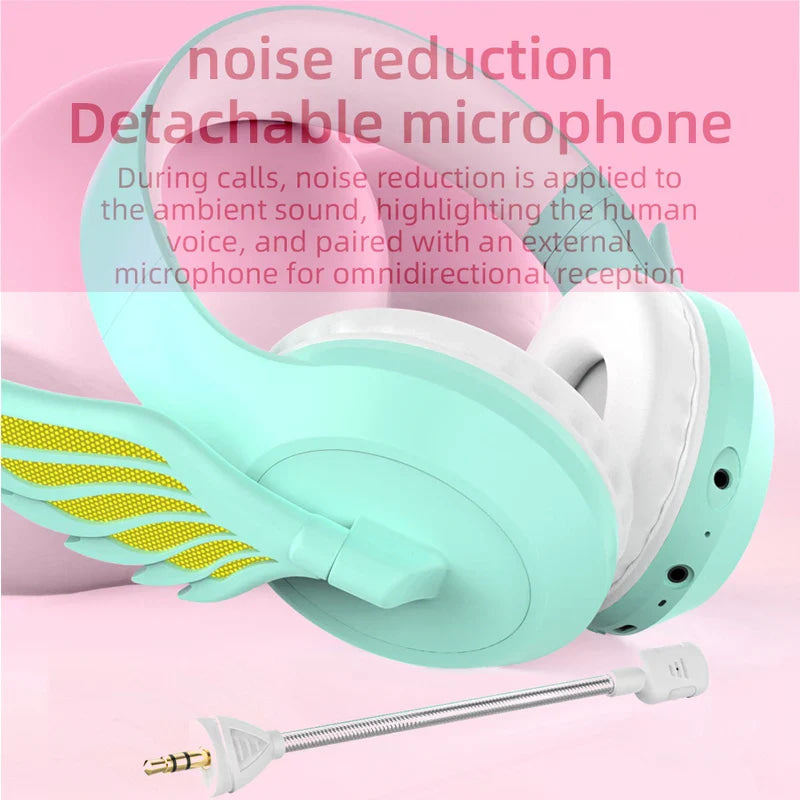 Winged led wireless headphones - anime - custom lights - headphones - headset - kawaii