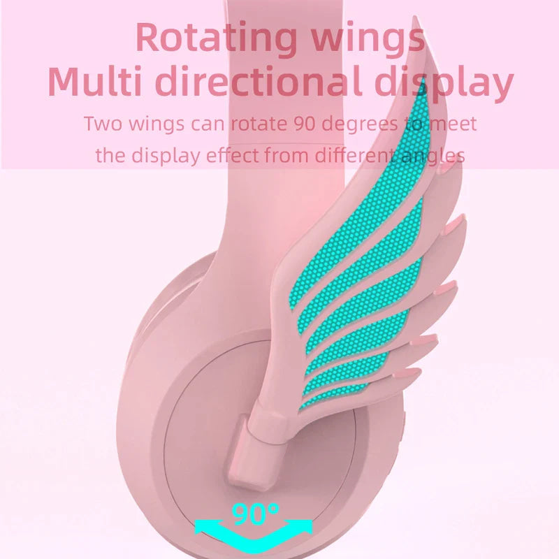 Winged led wireless headphones - anime - custom lights - headphones - headset - kawaii