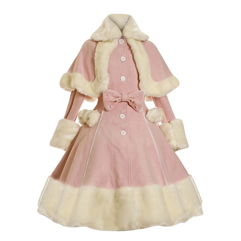 Winter Princess Faux Fur Flared Dress Coat Purple / XXXL Winter Princess Faux Fur Flared Dress Coat Purple / XXXL