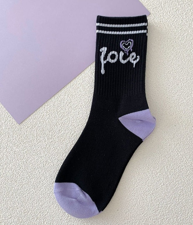 Y2k purple heart socks - hearts - kawaii - pink - purple - socks