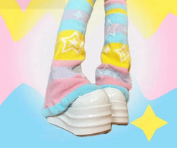 Y2k star pastel leg warmers - 2000s - kawaii - leg warmers - socks - stockings