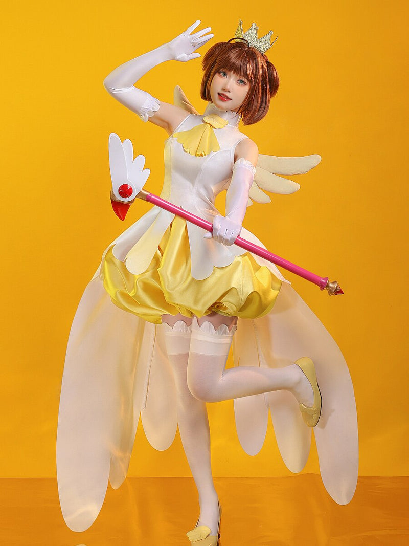 cardcaptor sakura dress Yellow Card Captor Sakura Cosplay Costume Anime Manga