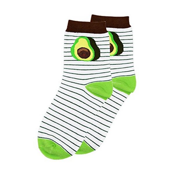 striped avocado guacamole socks green brown stripes stockings kawaii face fruit nut by kawaii babe