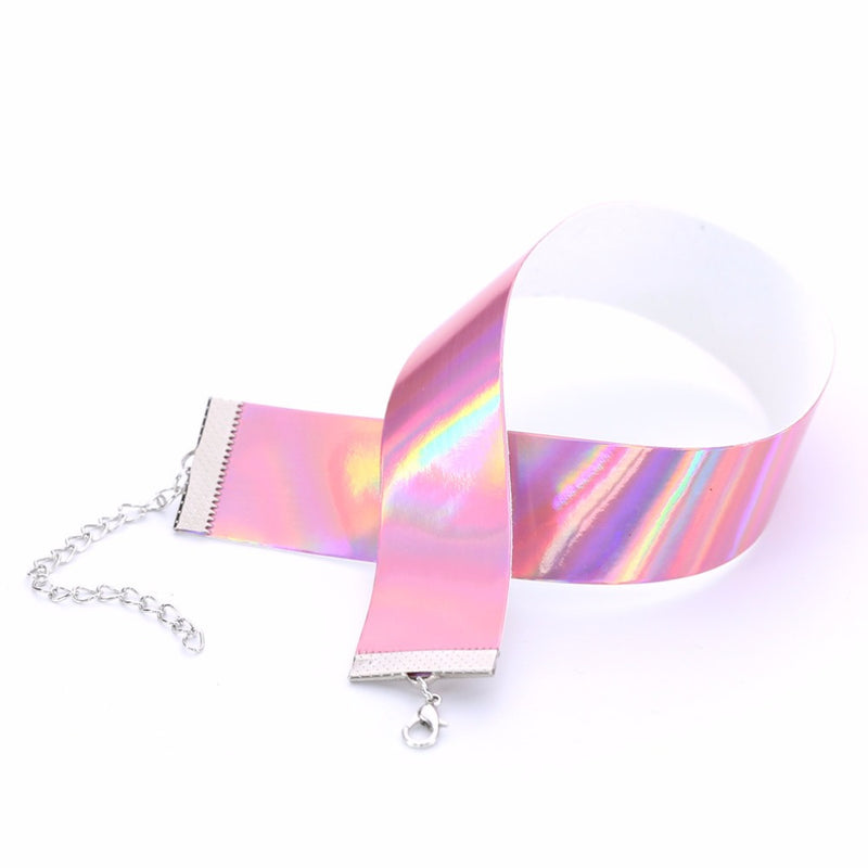 holographic k-pop j-pop choker necklace collar shiny metallic ball gaga harajuku japan fashion tumblr aesthetic by kawaii babe