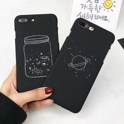 black space iphone phone case cover solar system planets saturn starry night sky jet black goth accessory by kawaii babe