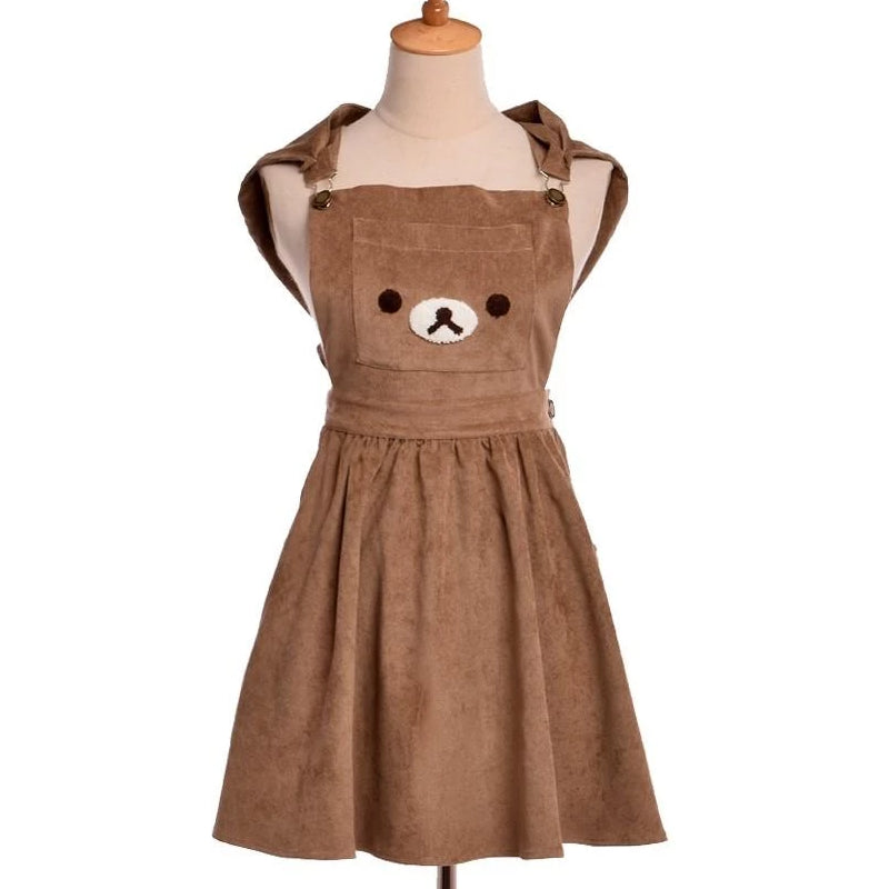 Rilakkuma Bear San-X Romper Dress Kawaii Brown Teddy Bear Cord Material Little Space DDLG ABDL CGL Age regression jumper jumpsuit cordaroy