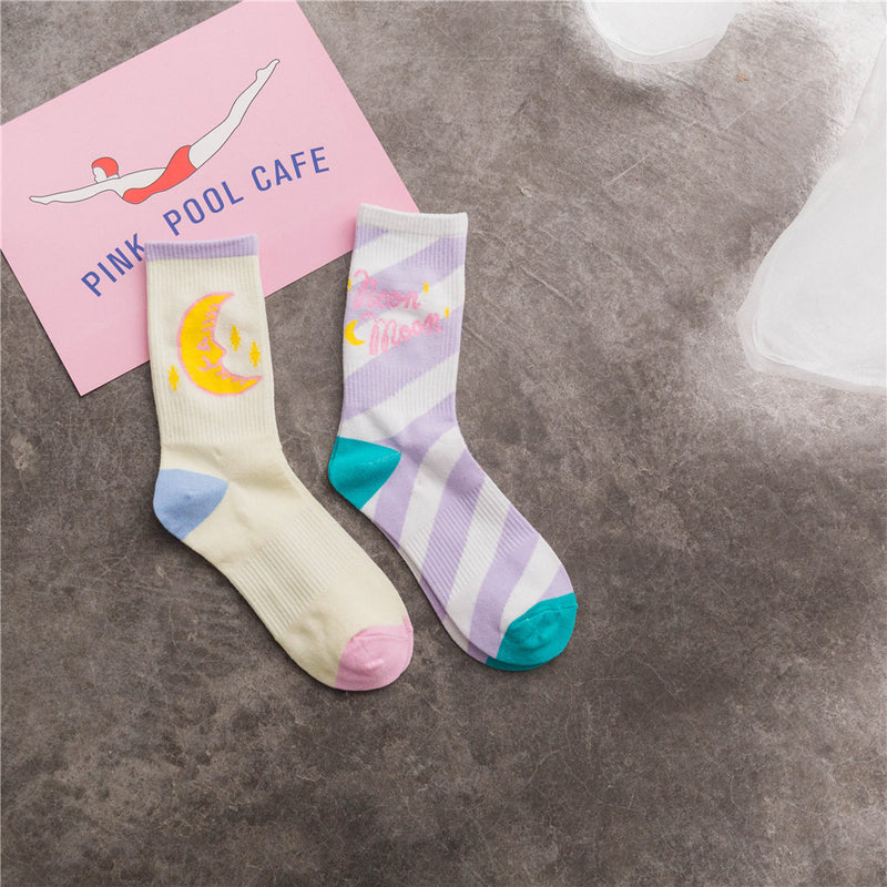 Kawaii Moon Socks