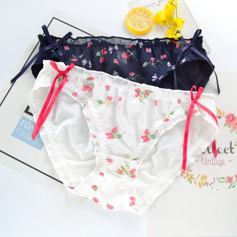 Girls Women Cute Panties Strawberry Briefs Lolita Fairy Underwear Thongs  Knicker