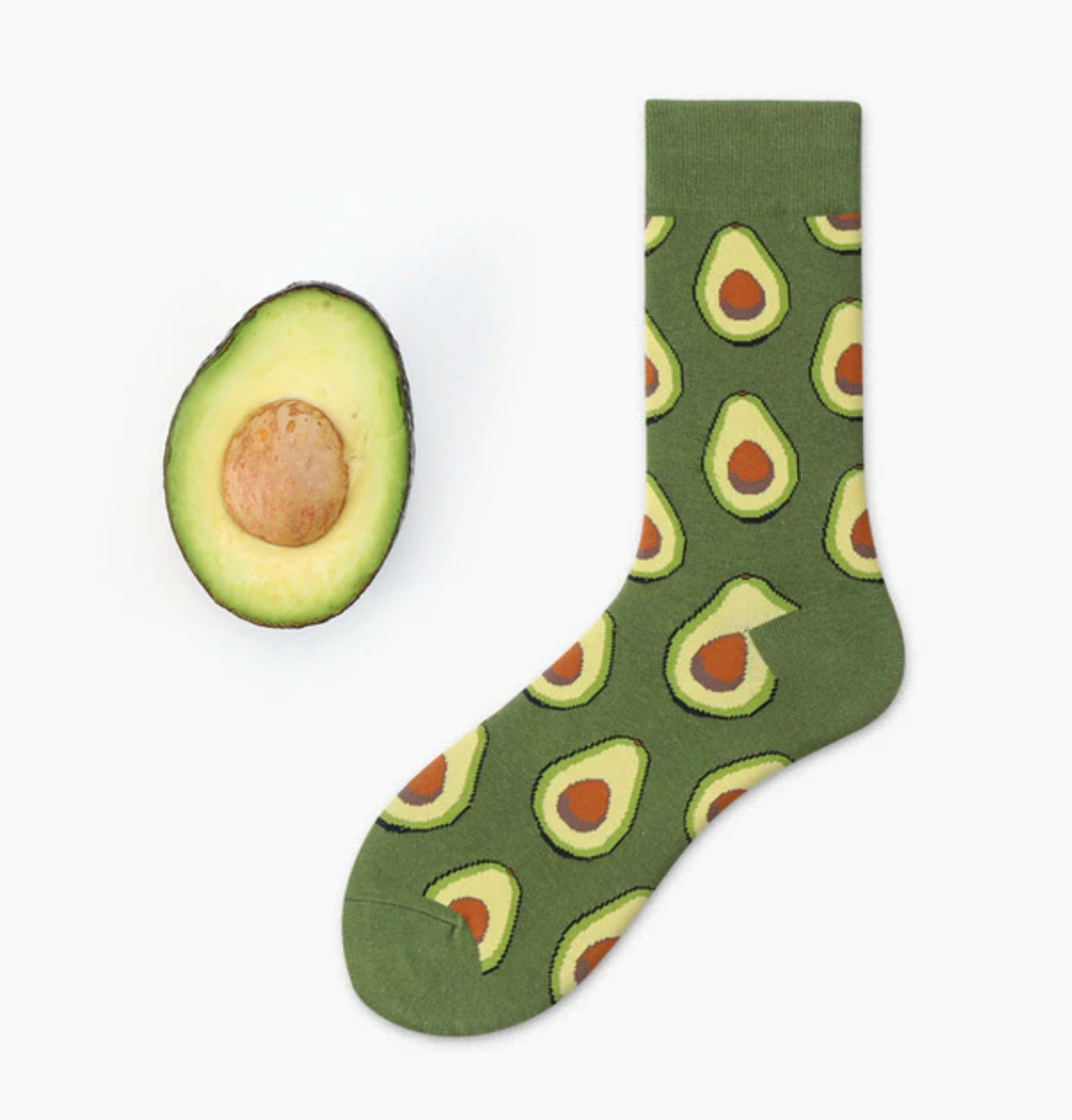 Striped Cute Avocado Guacamole Hipster Inspired Socks | Kawaii Babe