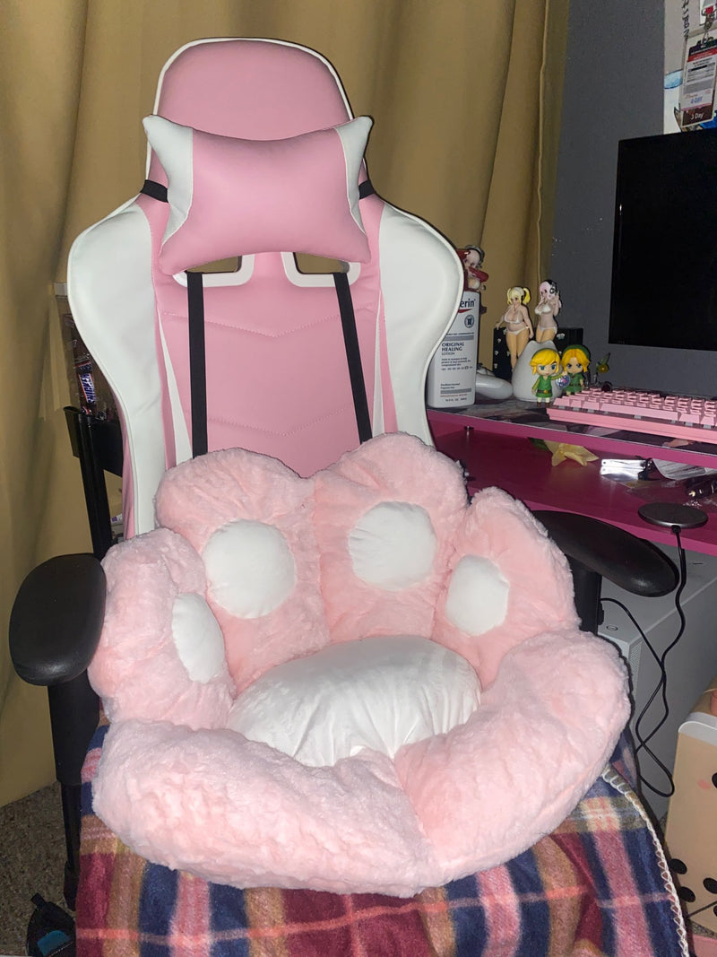 Paw Print Seat Cushion Computer Chair Accessory Pillow Gamer