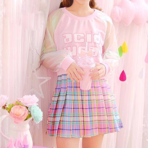 Glitter Heart Pink Pastel Kawaii Aesthetic Crop Top Soft Girl Fashion