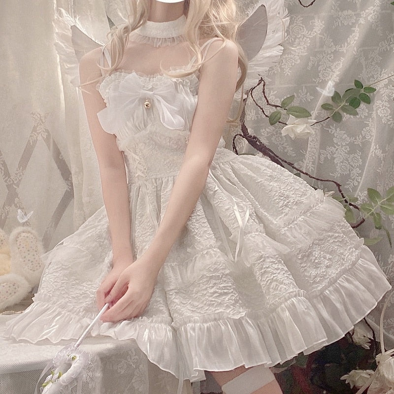 Angel Assembly Lolita Dress - All White / S - dress