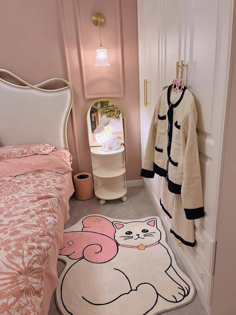 Angel Cat Floor Mat Rug Doormat Kawaii Pink Aesthetic Cute Kitten