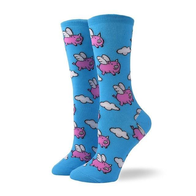 Angelic Kitten Socks - Flying Pig - socks