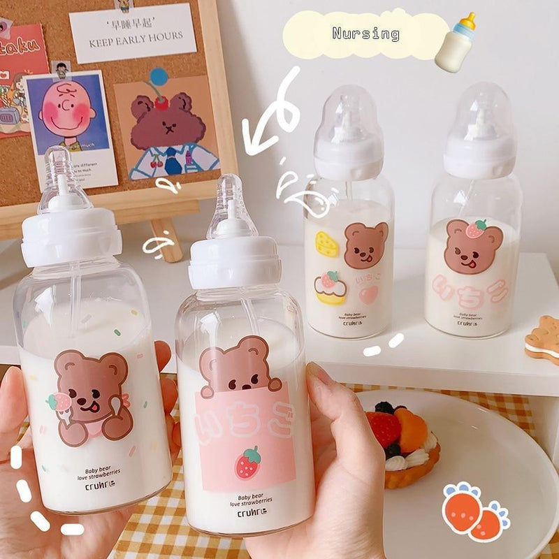 Strawberry bear Adult Baby Bottle Water Sippy Cup ABDL