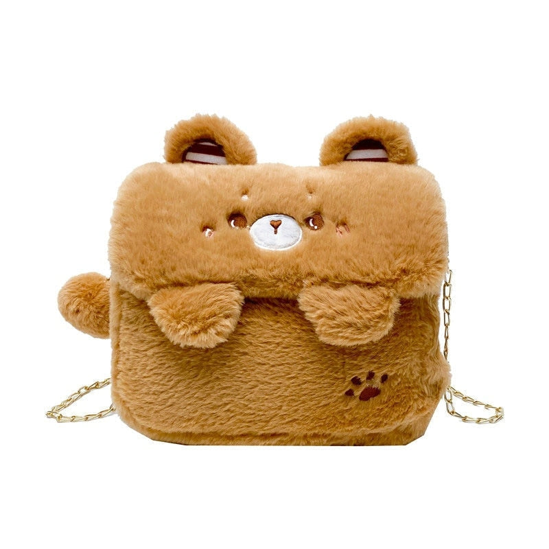Aesthetic Messenger Bag With Stuffed Pendant And Pins Kawaii