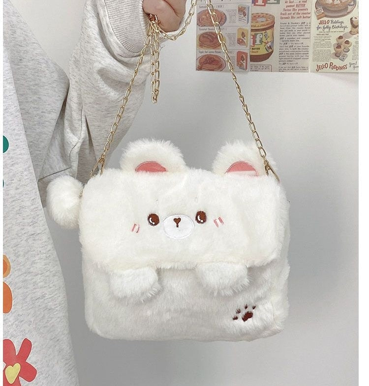 Baby Bear Fur Handbag - fuzzy, fuzzy bag, handbag, handbags, kawaii bag Kawaii Babe