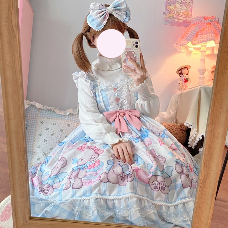 Pastel Little Baby Bear Lolita Dress Jsk Kawaii Cute | Kawaii Babe