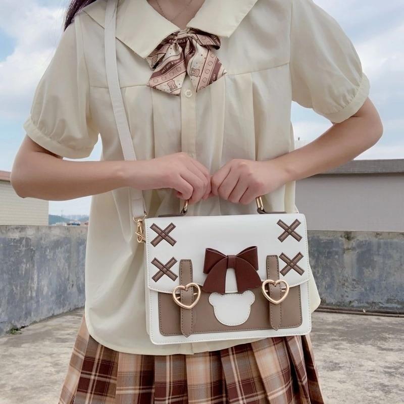 Pastel Goth Bear Square Lolita Handbag Purse Kawaii | Kawaii Babe