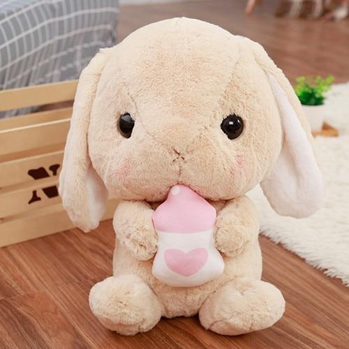 Kawaii Soft Pink Bunny Plush Stuffed Animal Toy