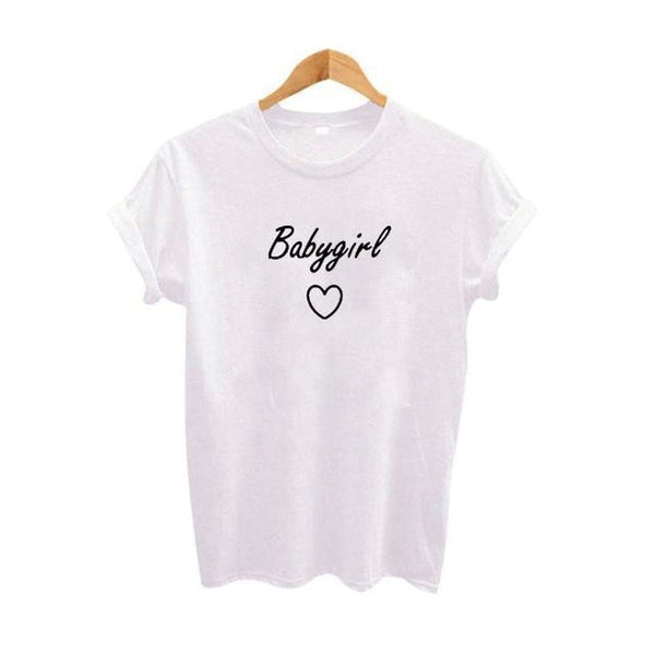 white baby girl t-shirt babygirl graphic tee little space clothing kawaii fashion abdl cgl dd/lg plus size 