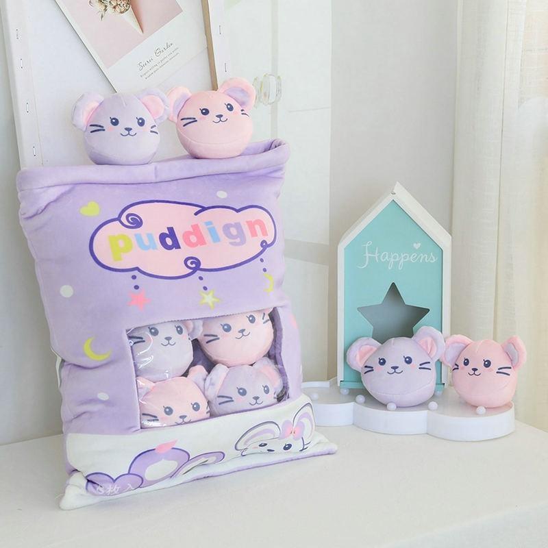 Bag Of Pastel Mice Plushies - fairy kei, hamster, hamsters, kawaii, mice