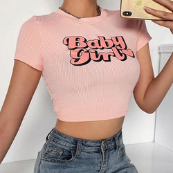 Basic Baby Girl Tee - abdl, baby girl, babygirl, crop top, tops